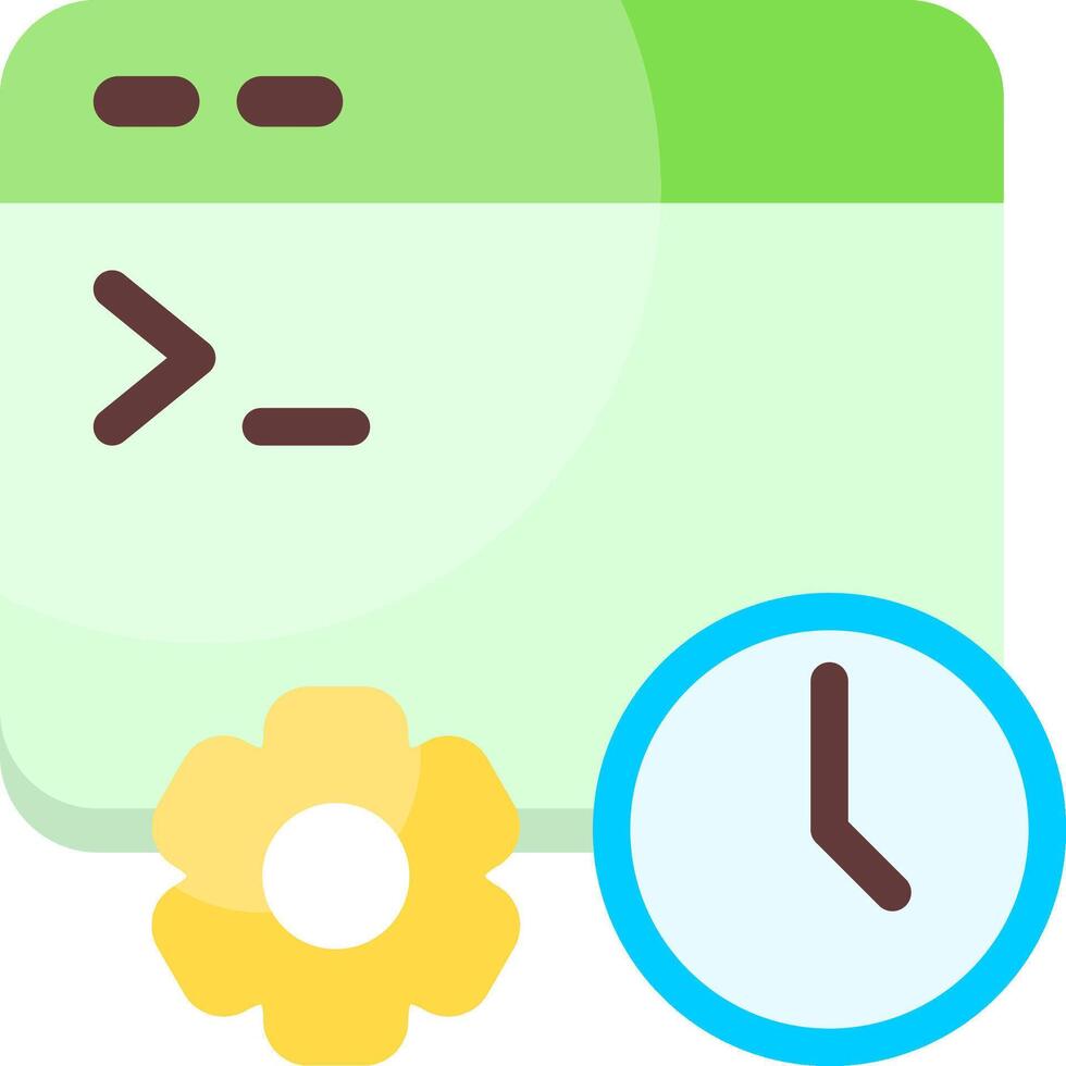 Cron Job Flat Icon vector