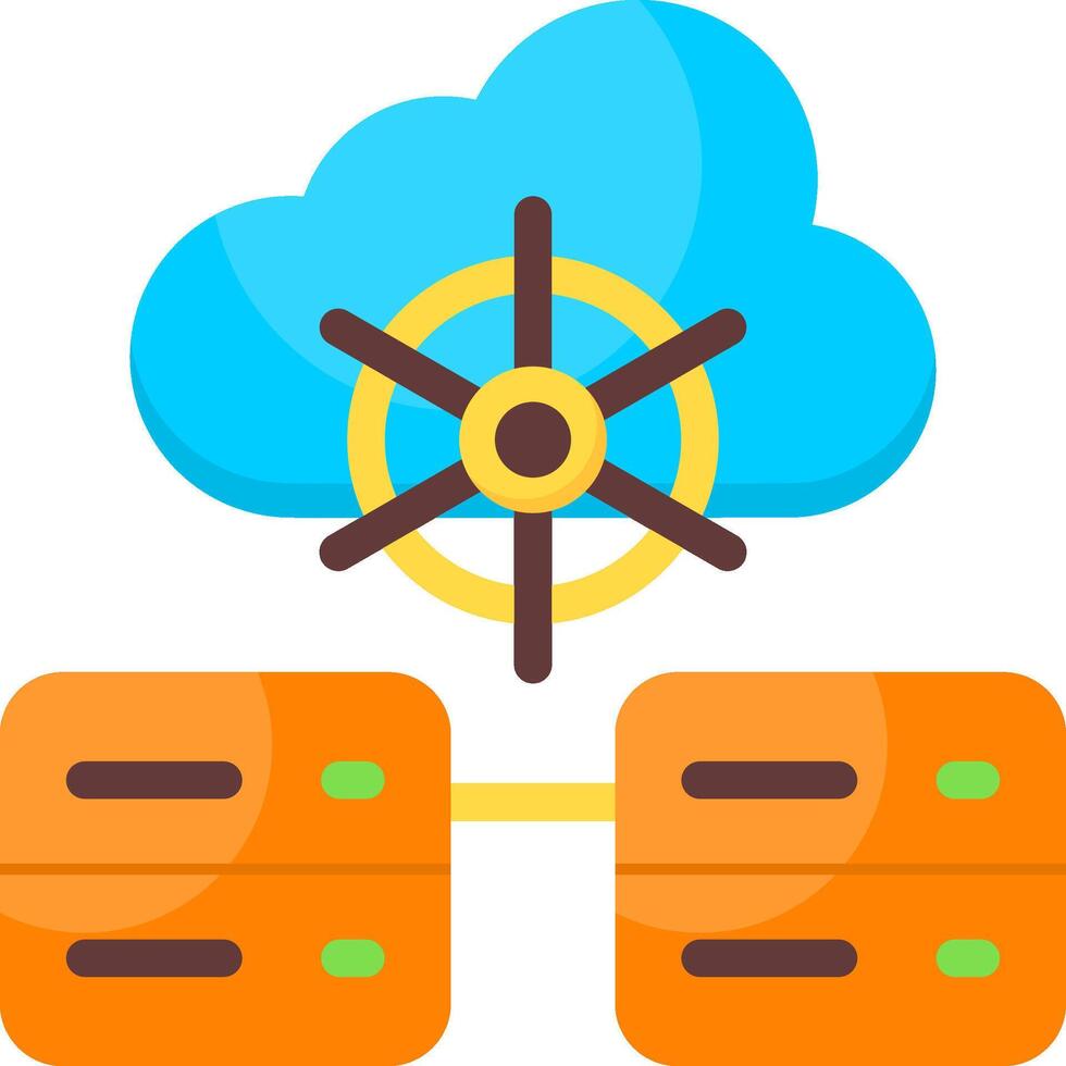 Kubernetes Hosting Flat Icon vector