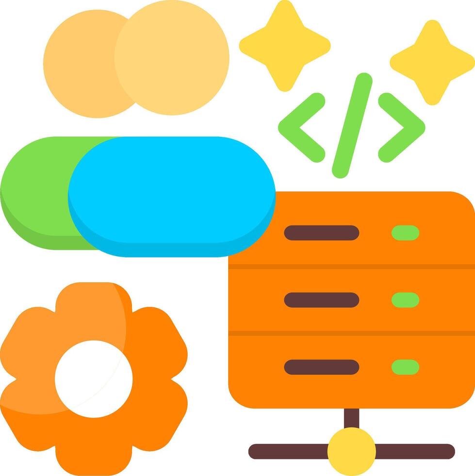 Developer friendly hosting Flat Icon vector