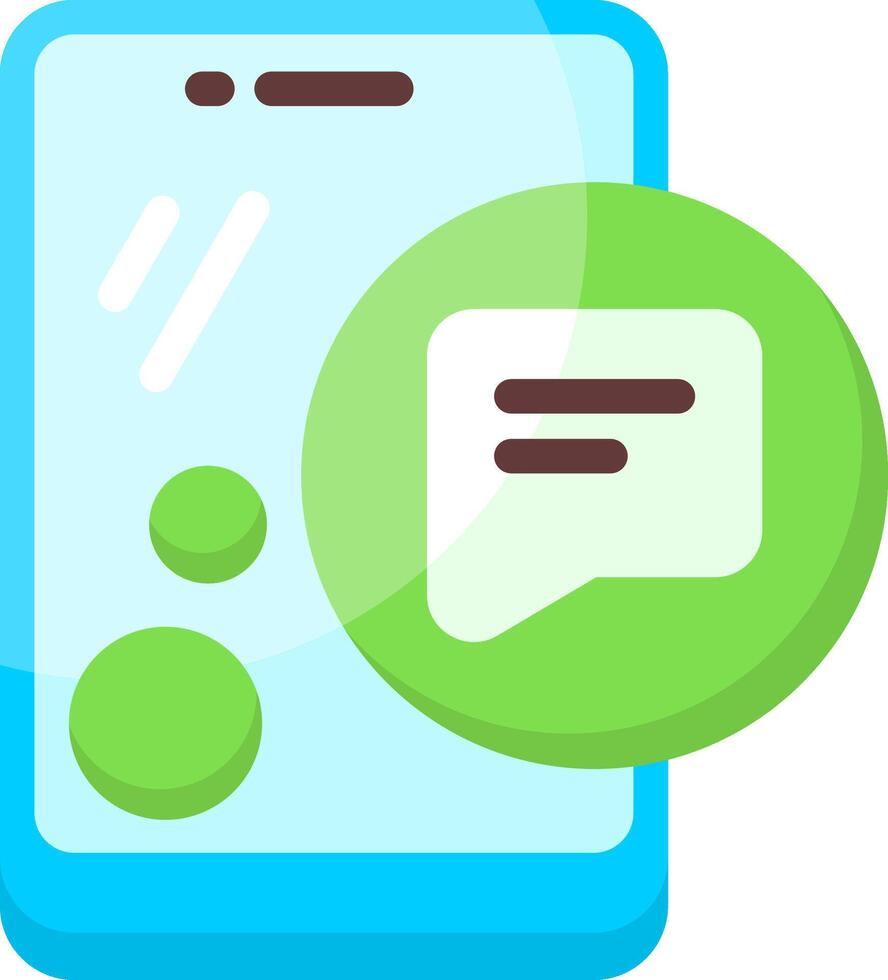 Mobile Chat Flat Icon vector