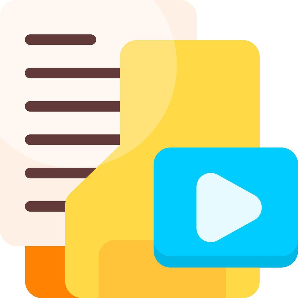 Media Folder Flat Icon vector