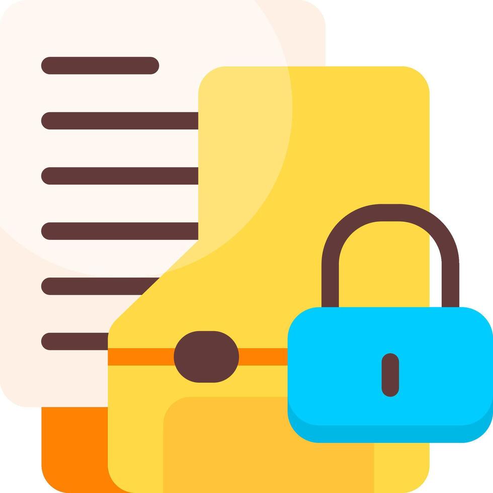 Confidential Folder Flat Icon vector