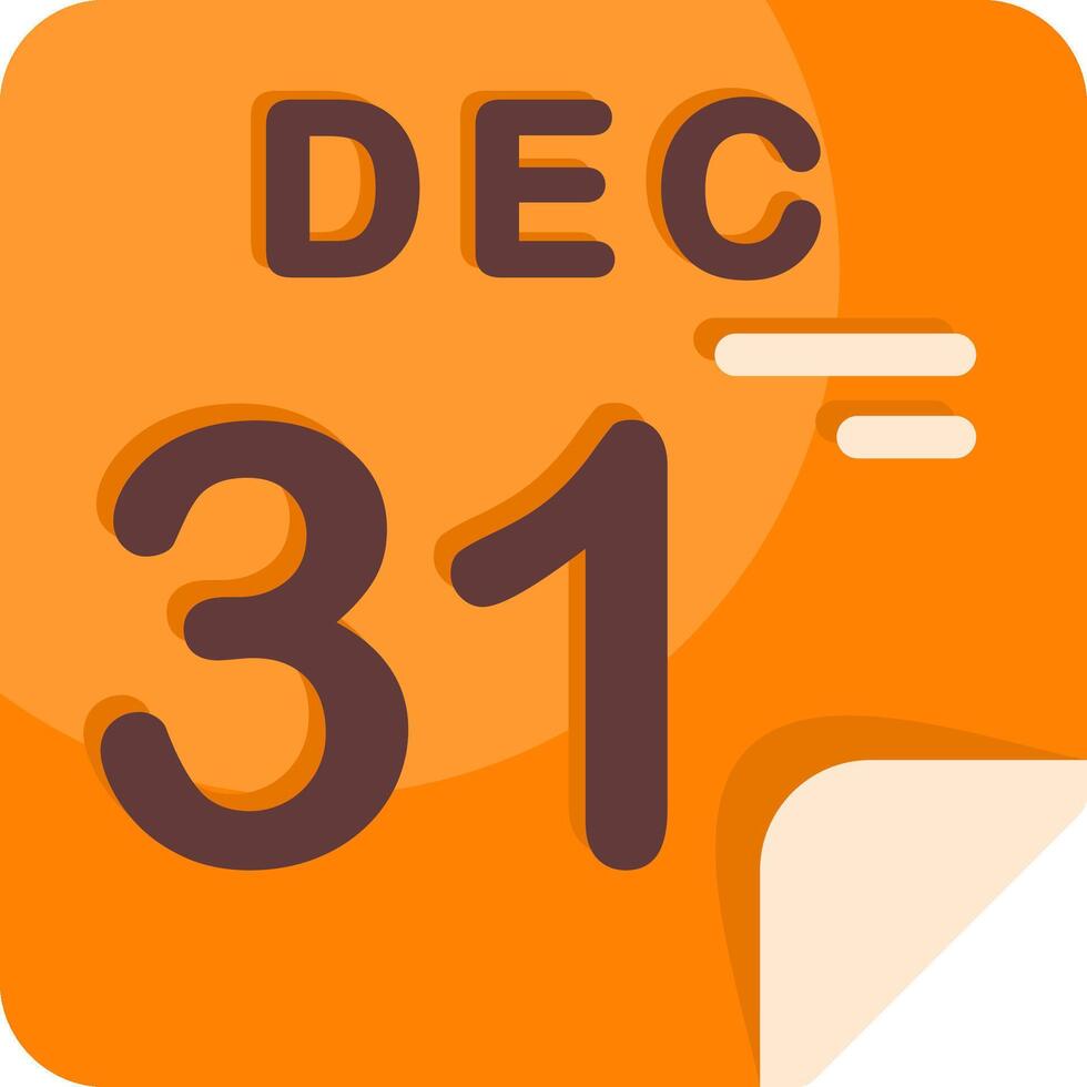 31 December Calendar Flat Icon vector