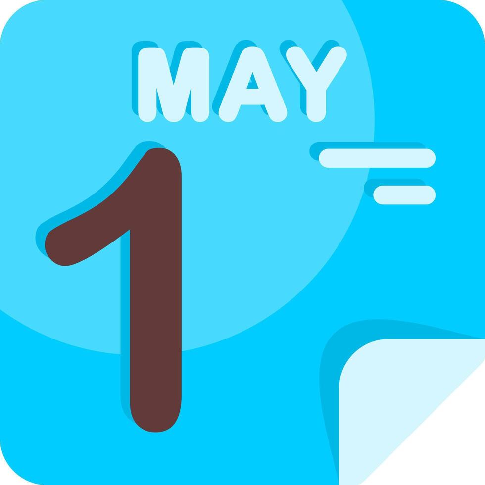 1 May Calendar Flat Icon vector