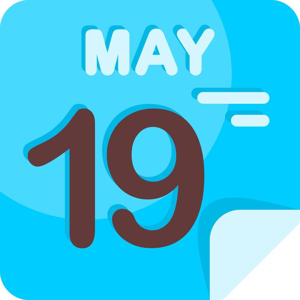 19 May Calendar Flat Icon vector