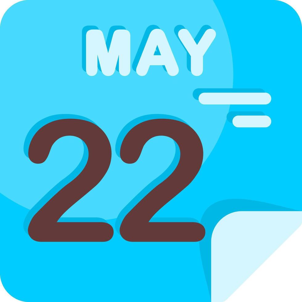 22 May Calendar Flat Icon vector