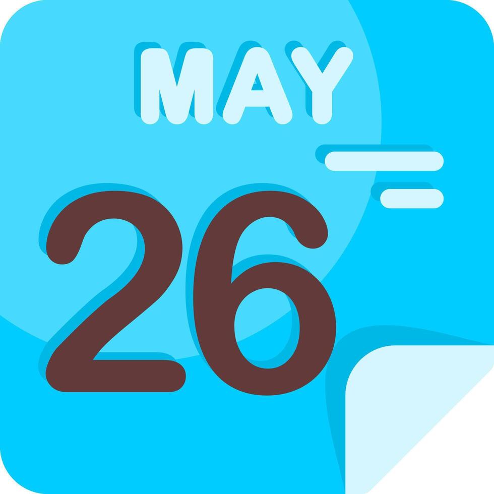 26 May Calendar Flat Icon vector
