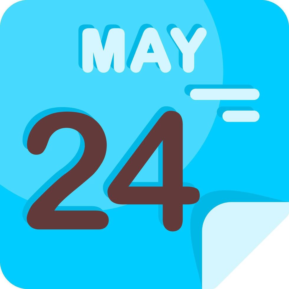 24 May Calendar Flat Icon vector
