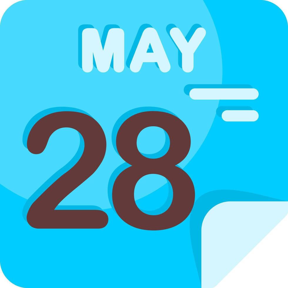 28 May Calendar Flat Icon vector