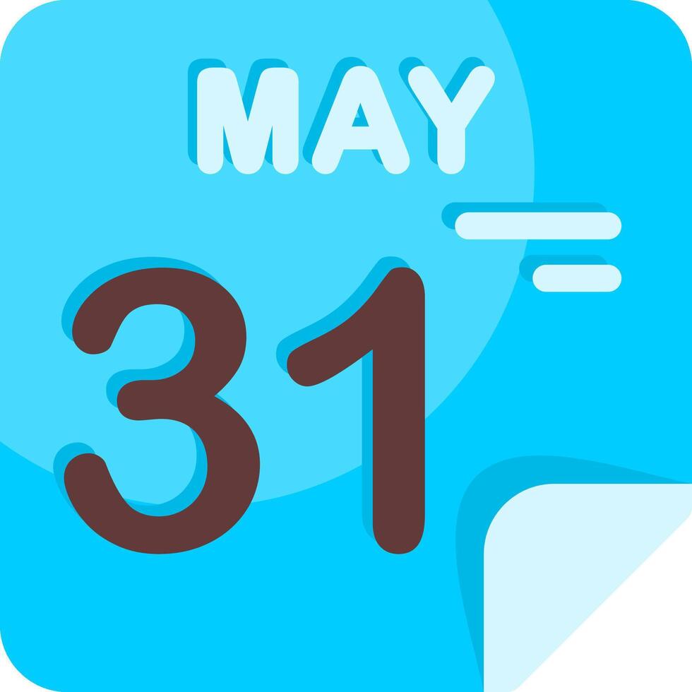 31 May Calendar Flat Icon vector