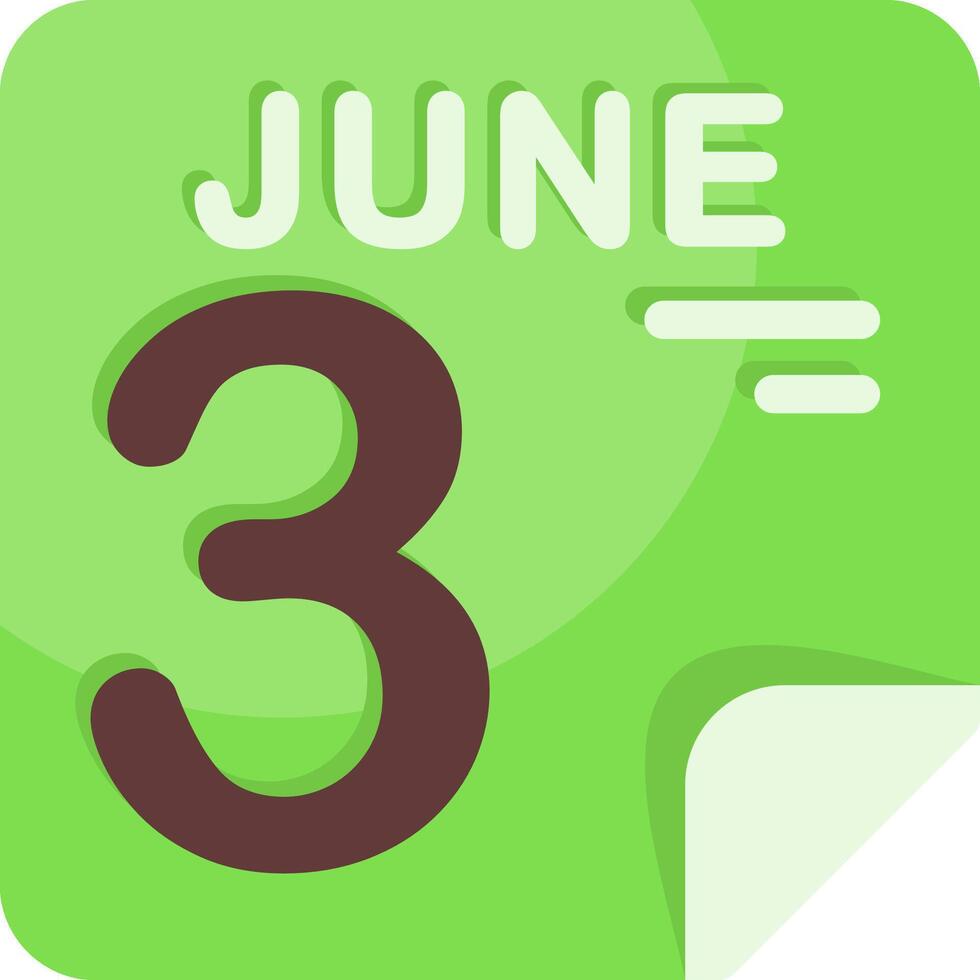 4 June Calendar Flat Icon vector