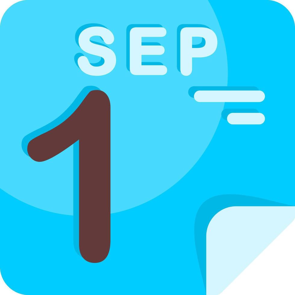 1 September Calendar Flat Icon vector