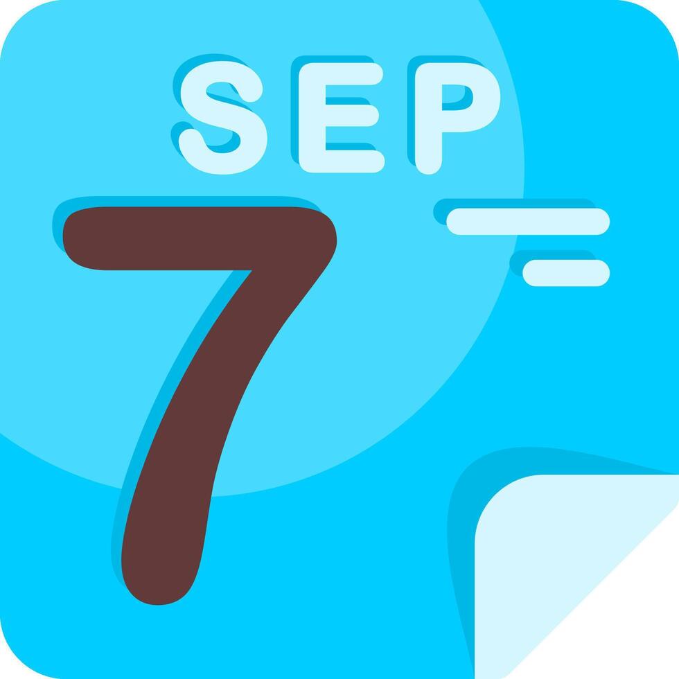 7 September Calendar Flat Icon vector