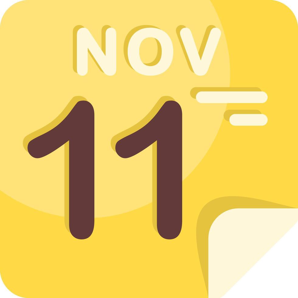 11 November Calendar Flat Icon vector