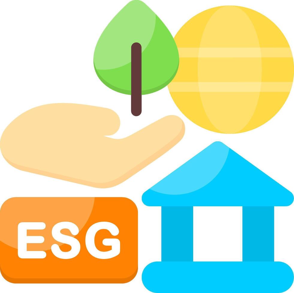 ESG Strategy Flat Icon vector