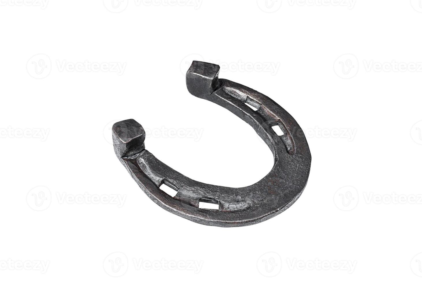 Steel horseshoe isolated on white background photo