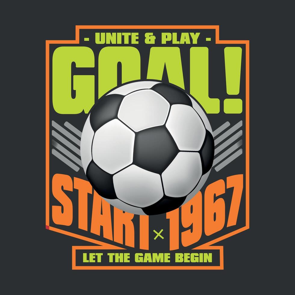 Unite and Play Soccer Graphic T-shirt Design vector