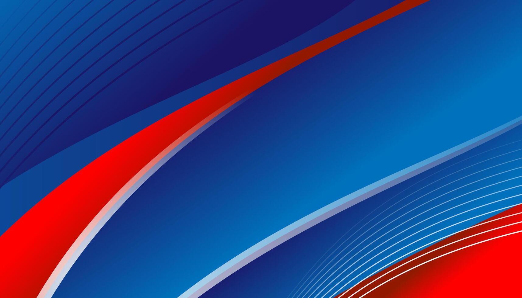 Abstract blue and red background with wavy lines vector