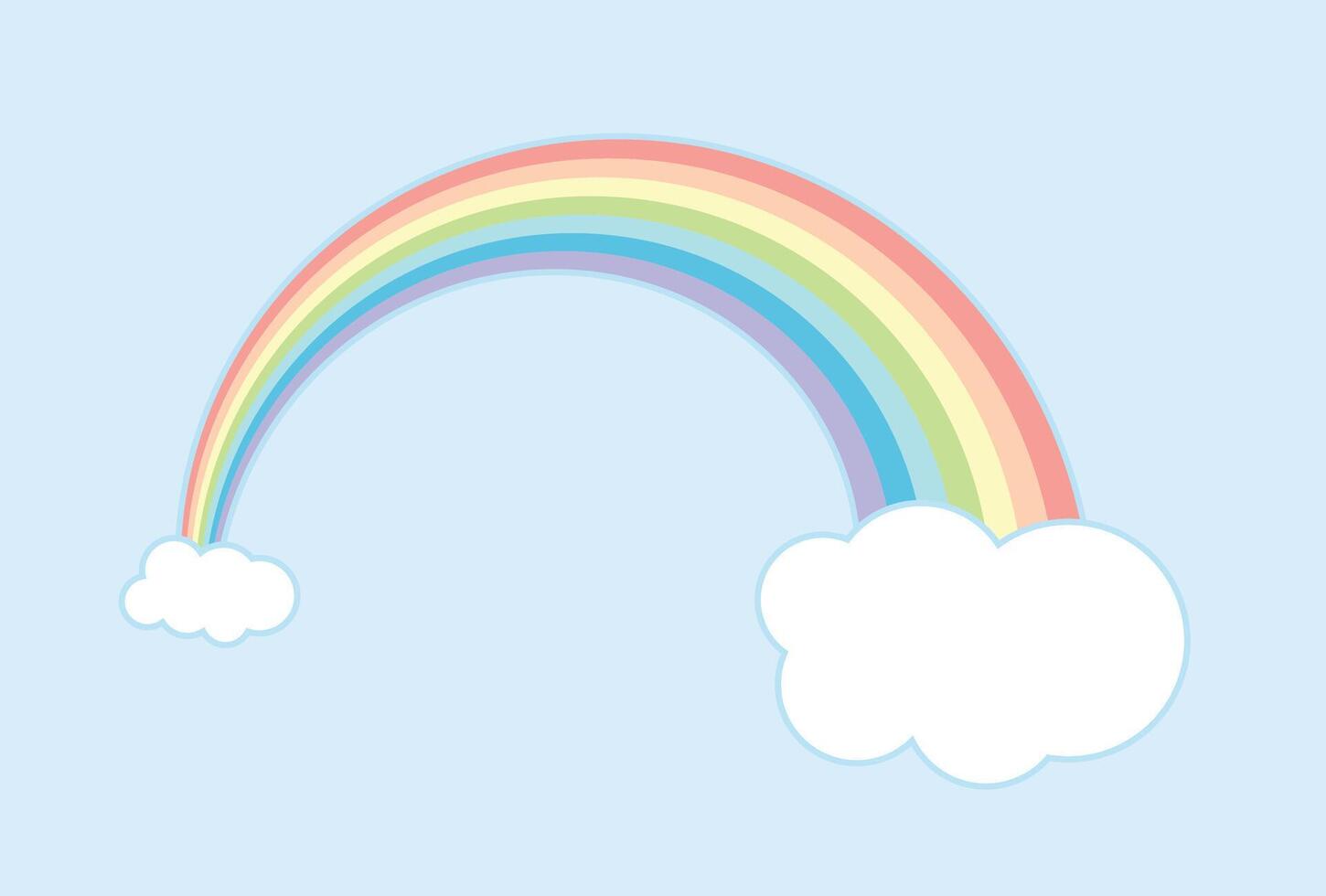 rainbow and cloud in the sky, illustration. vector
