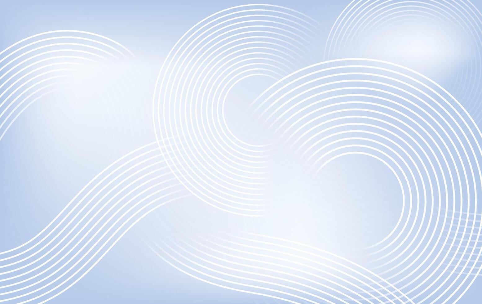 Abstract Blue Gradient Background with White Concentric Wave Lines, illustration vector