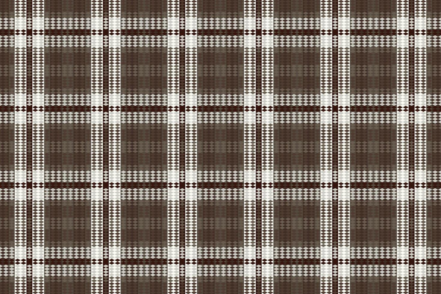 A plaid fabric with brown and white checkered pattern vector