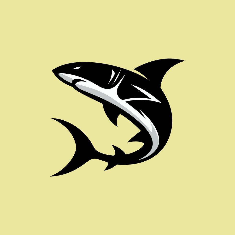 Dynamic Shark - Fierce and Modern Ocean Predator Design vector