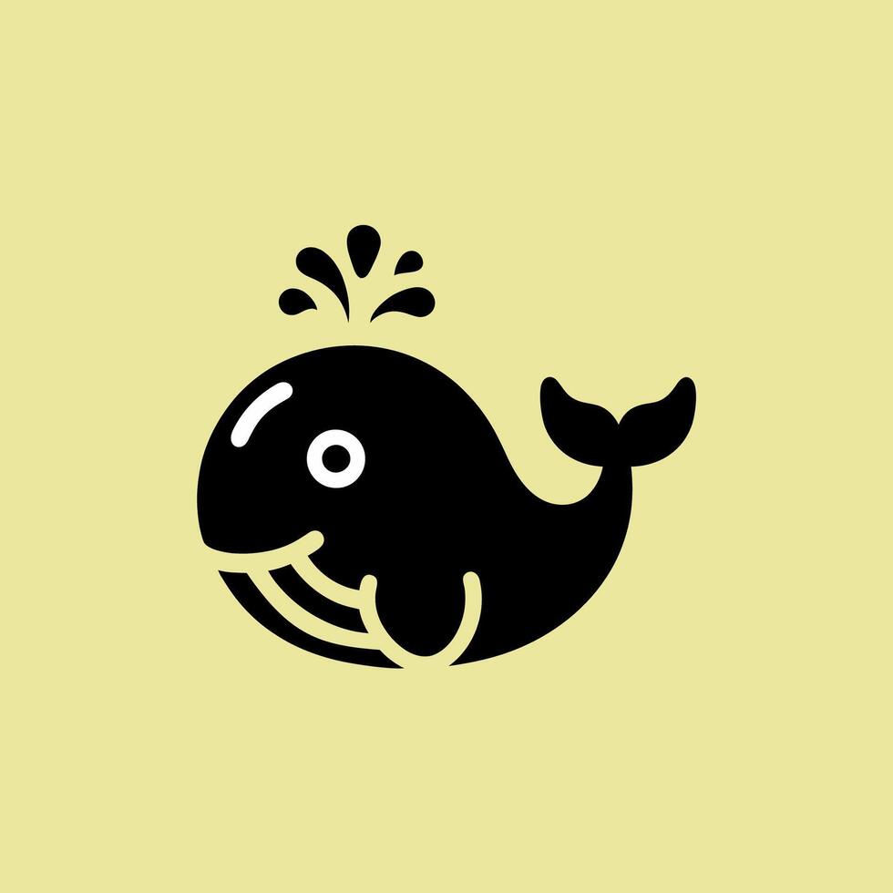 Cute Whale - Playful Ocean Animal Silhouette Design vector