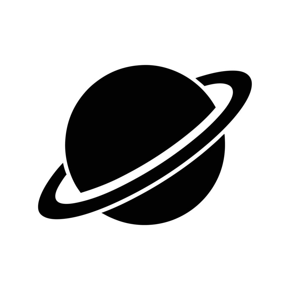 Planet Saturn Stencil Icon vector