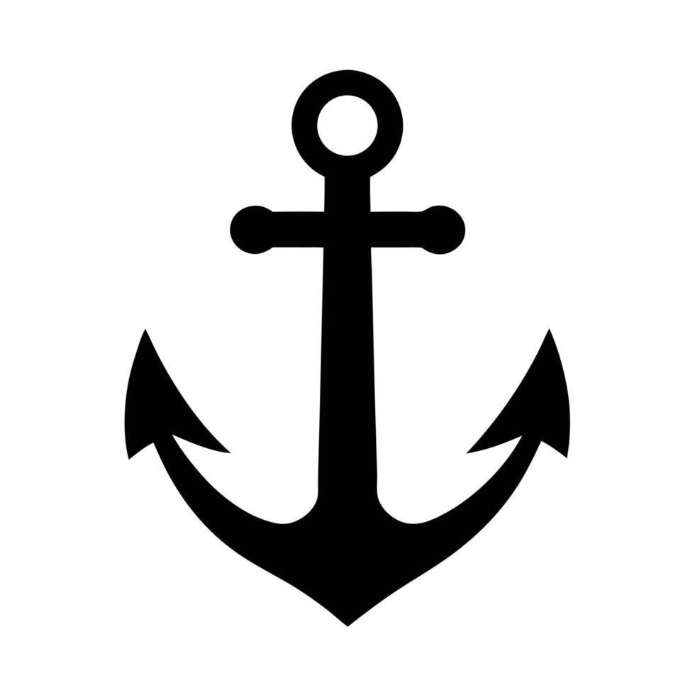 Anchor Nautical Stencil Icon vector