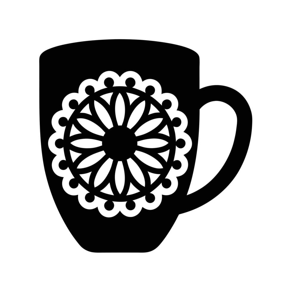 Mug and Decorative Doily Icon vector