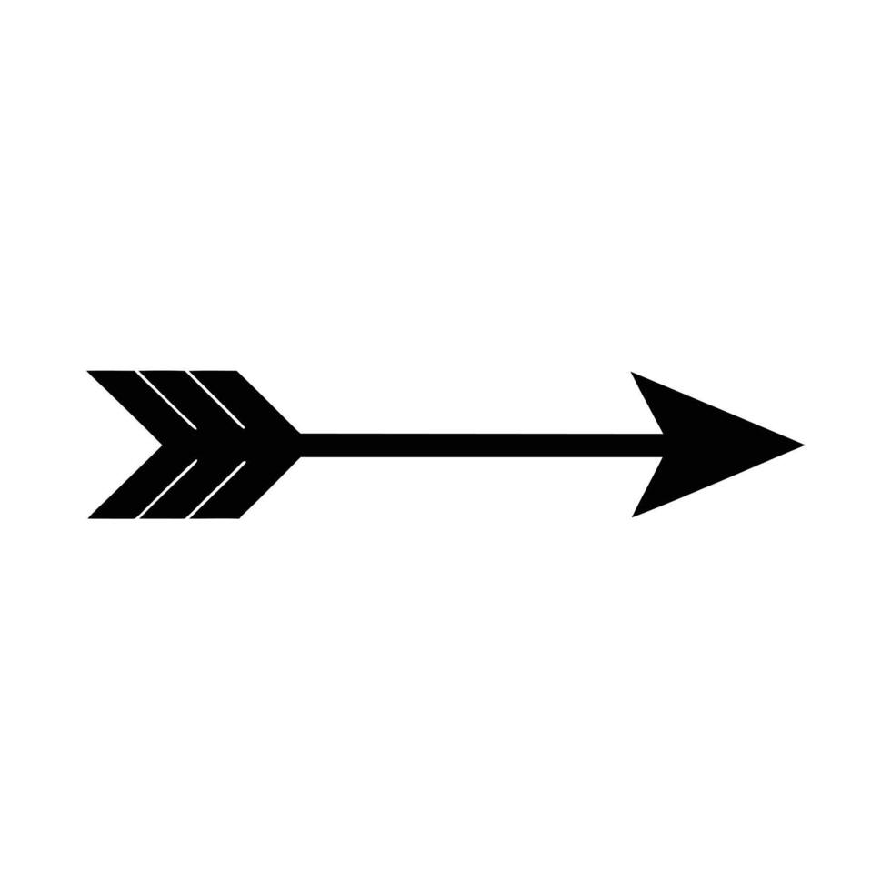 Arrow Straight Stencil Icon vector