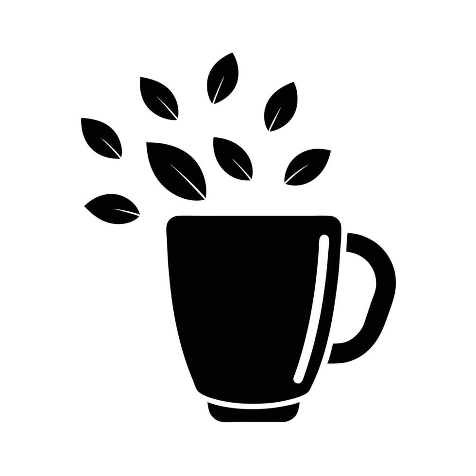 Hot Drink and Falling Leaves Icon vector