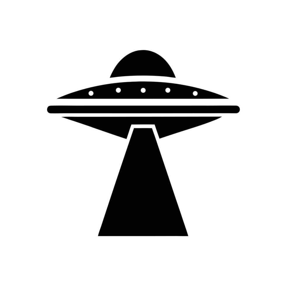 UFO Flying Stencil Icon vector