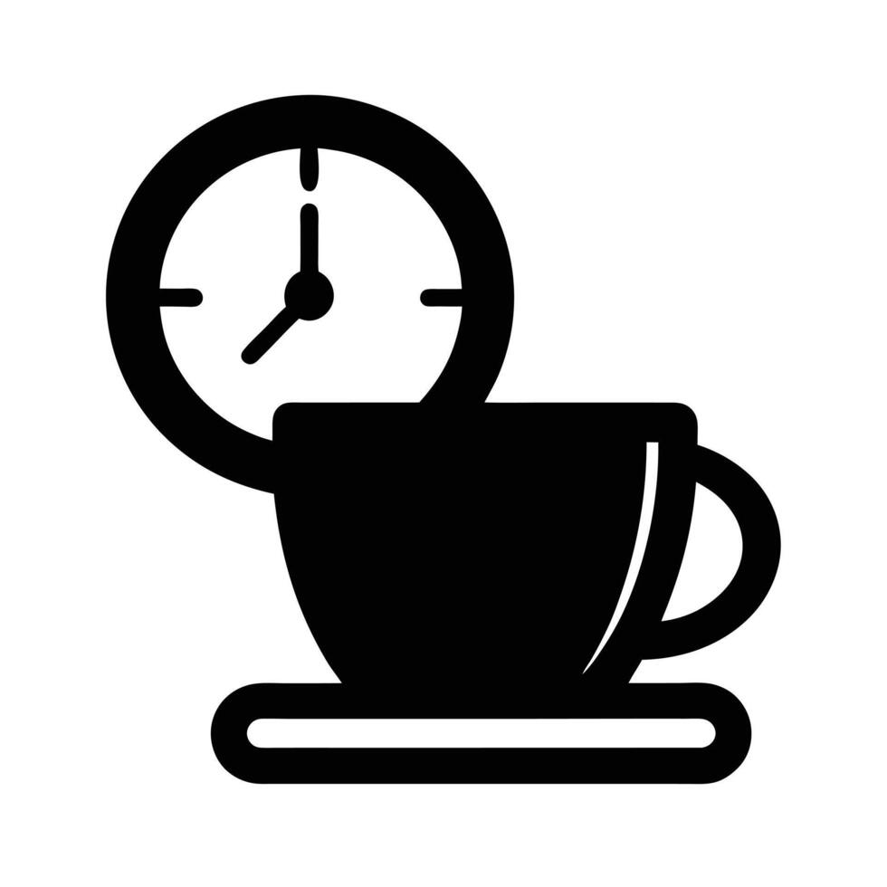Tea Cup and Clock Icon vector