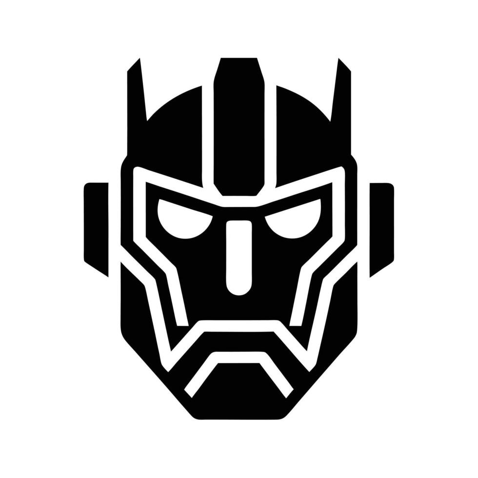 Robot Face Stencil Icon vector