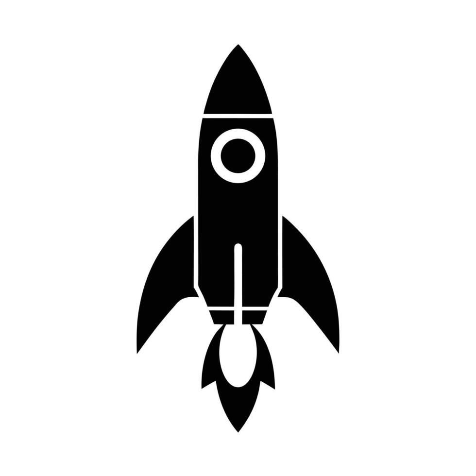 Rocket Launch Stencil Icon vector