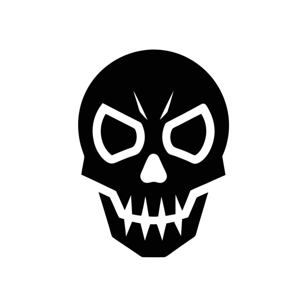 Skull Head Stencil Icon vector