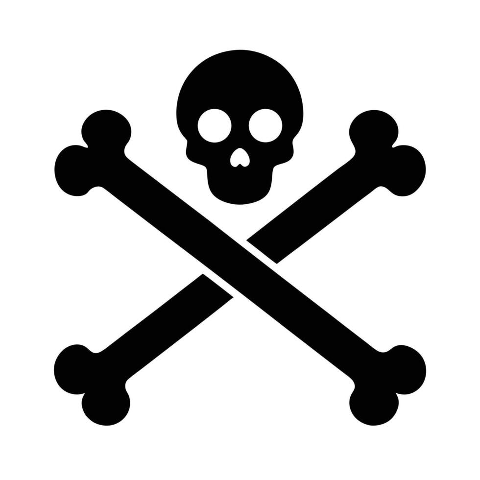 Crossbones Stencil Icon vector