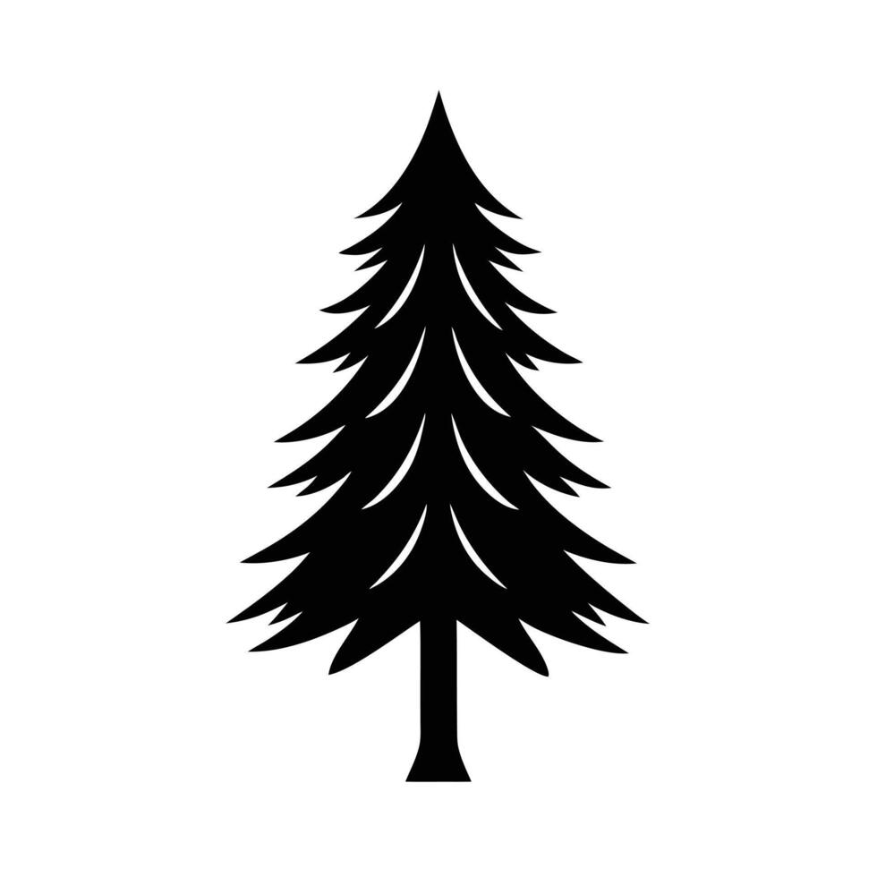 Tree Pine Stencil Icon vector