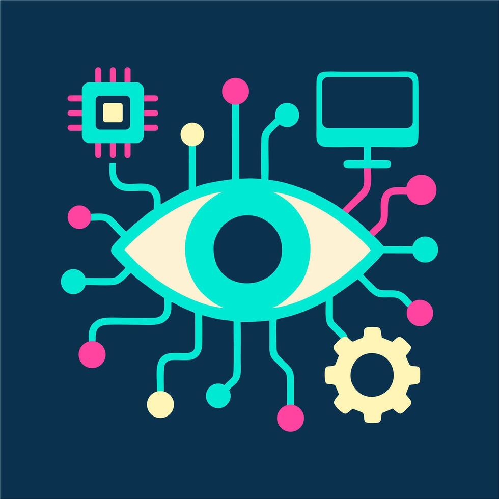 technology and Biometric Authentication Concept vector