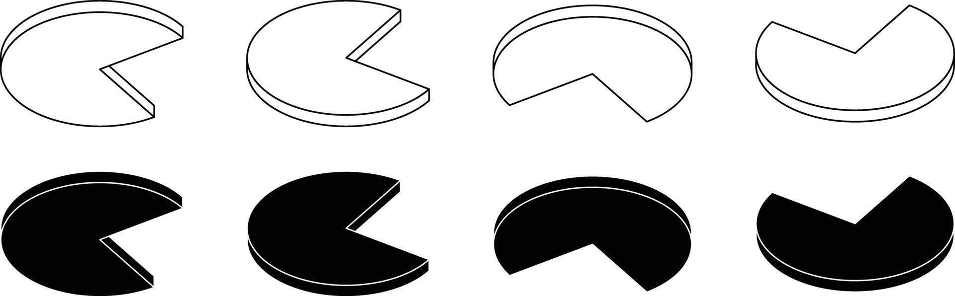 3d Pie Circles vector