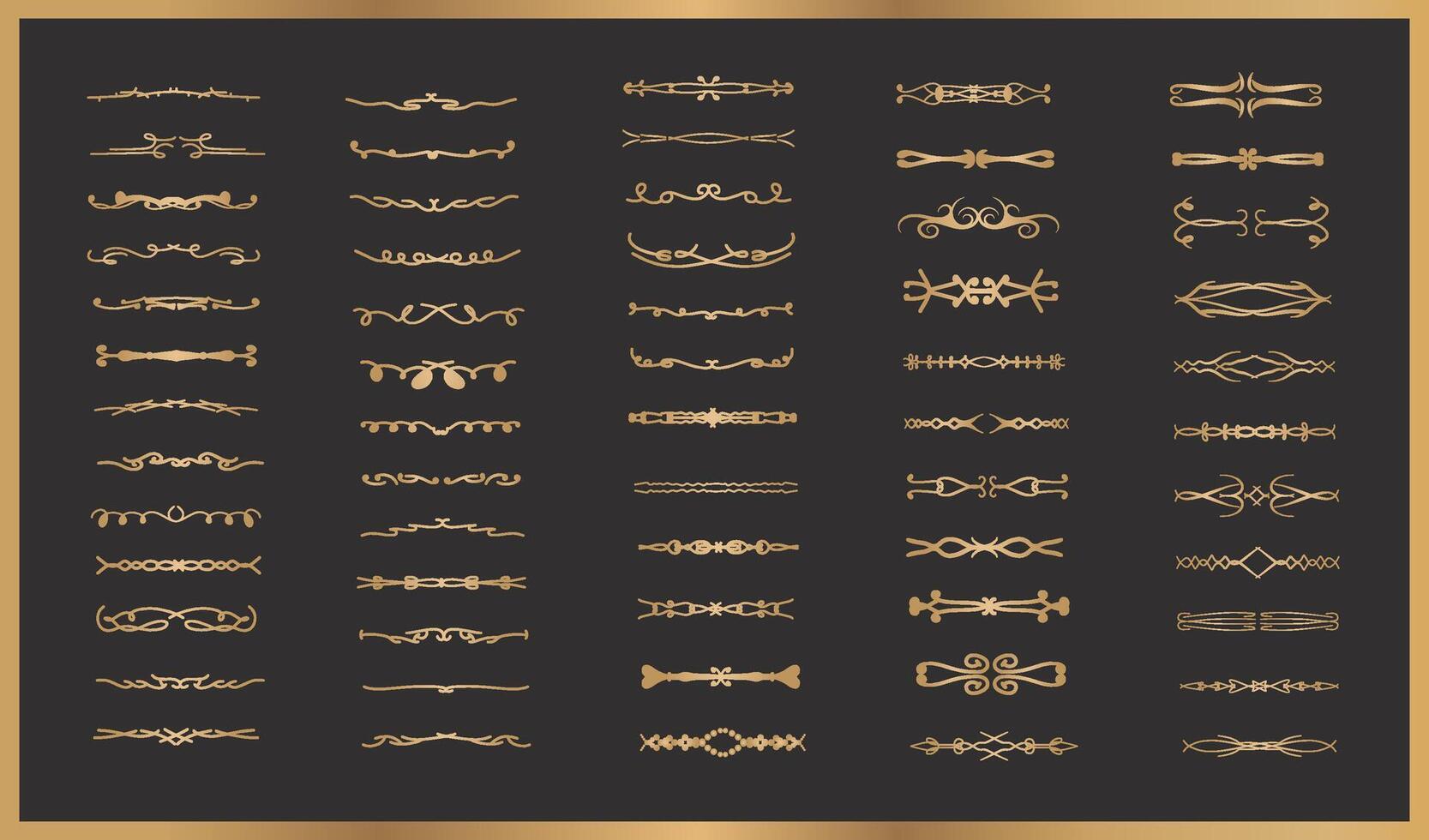 golden dividers set vector
