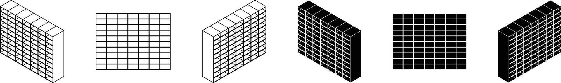 3d isometric grids vector
