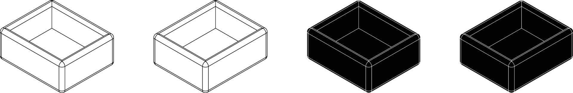 3d container silhouette vector