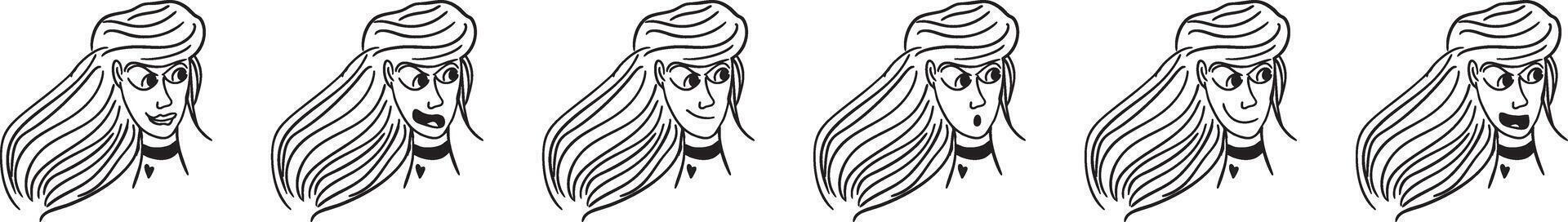 woman face drawing vector
