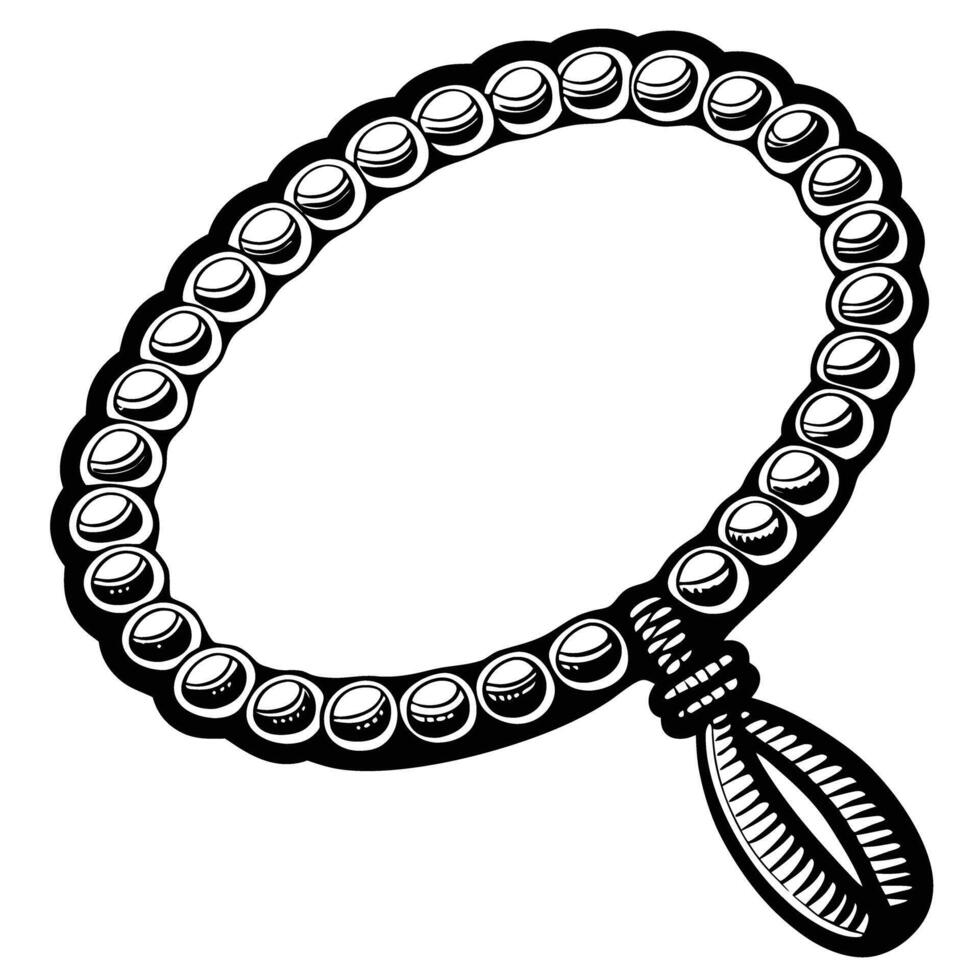 Elegant pearl necklace design with detailed bead arrangement and decorative clasp vector