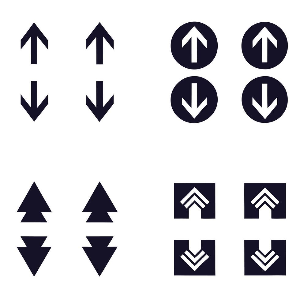 Minimal Arrow Icons for UI Design vector
