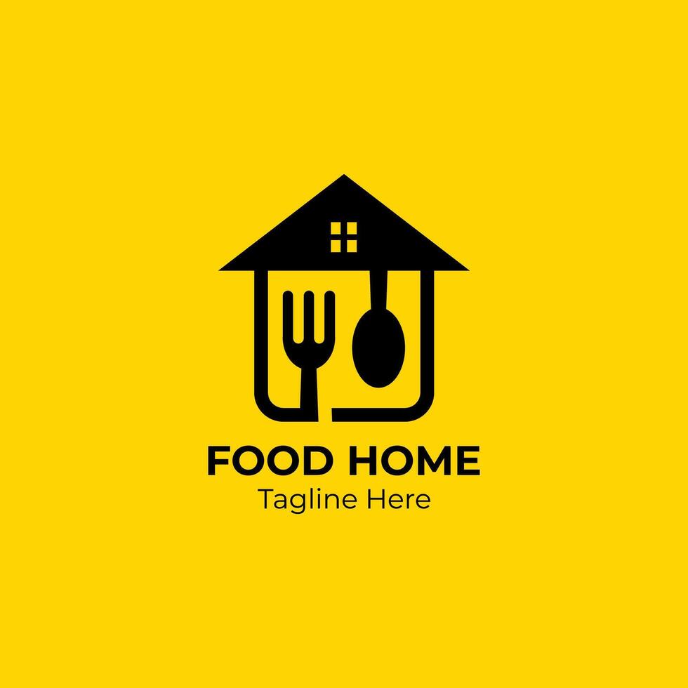 House spoon and fork restaurant logo. Food and restaurant, fork and spoon, logo design. vector