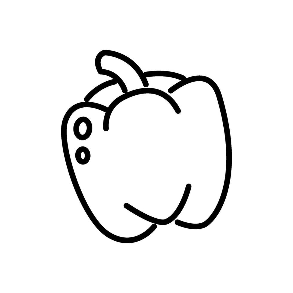 Whole bell pepper outline icon vector