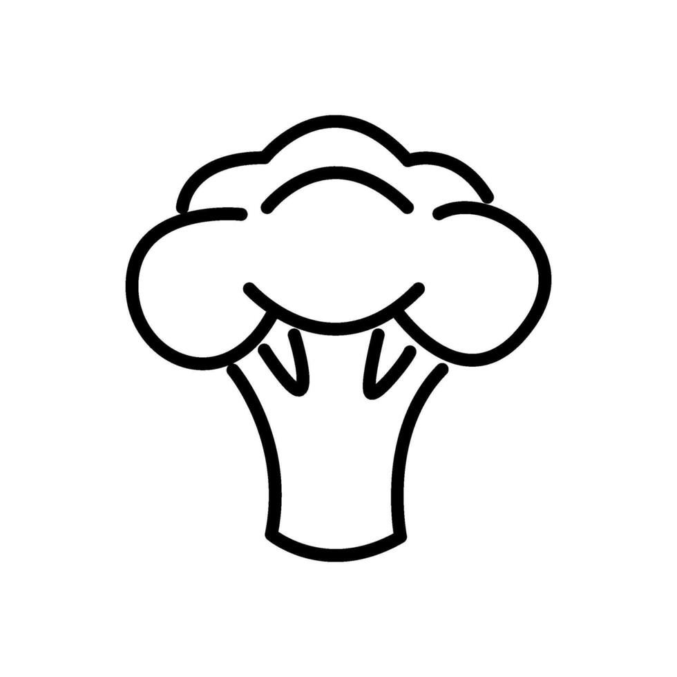 Compact broccoli head icon vector